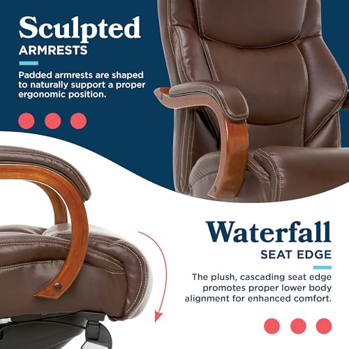 Chestnut Brown Bonded Leather Executive Office Chair D679049
