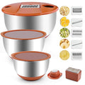 Mixing Bowls Set of 3 Stainless Steel with Airtight Lids C5649