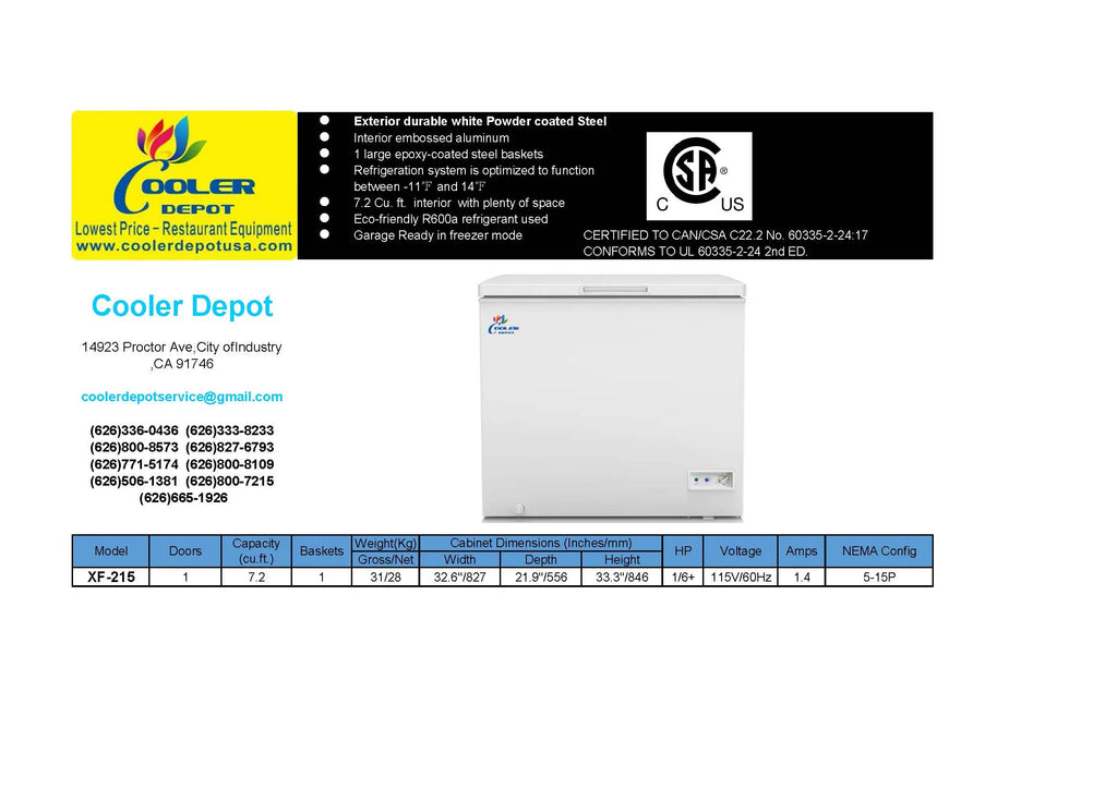Solid Top Chest Commercial Freezer 7.2 Cu. ft. D84251