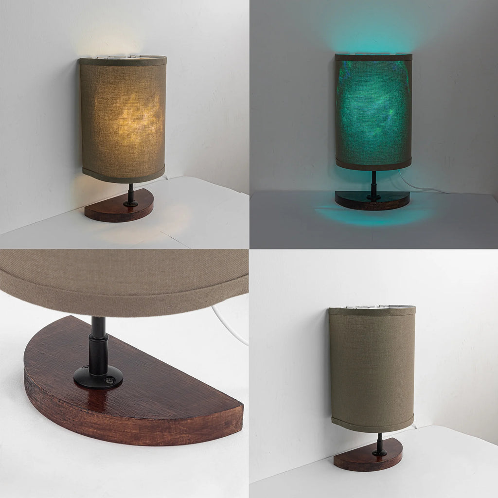 Half Shade Table Lamps with Fabric Lamp Shade J505