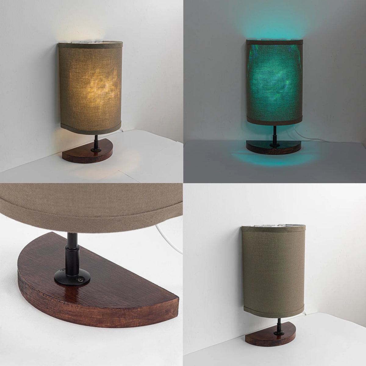 Half Shade Table Lamps with Fabric Lamp Shade J505