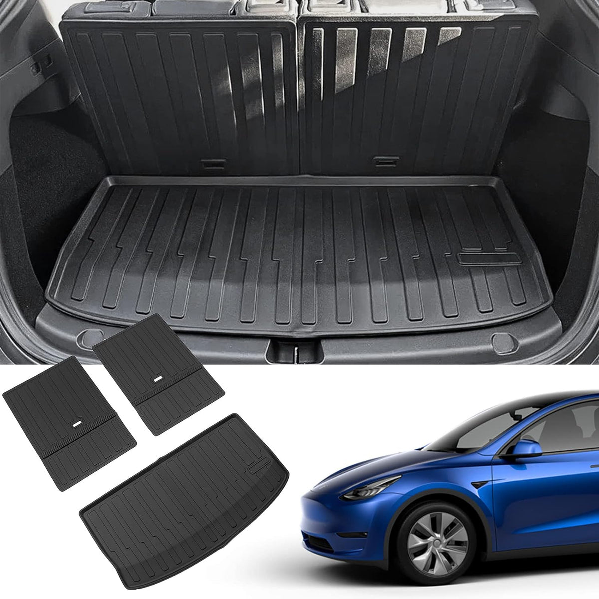Tesla Model Y All Weather Floor Mats Cargo Liners Set of 9 W4103