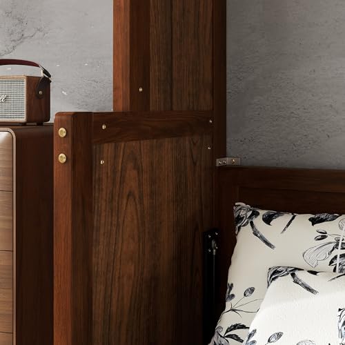 Walnut Wood Murphy Bed with Desk R6645