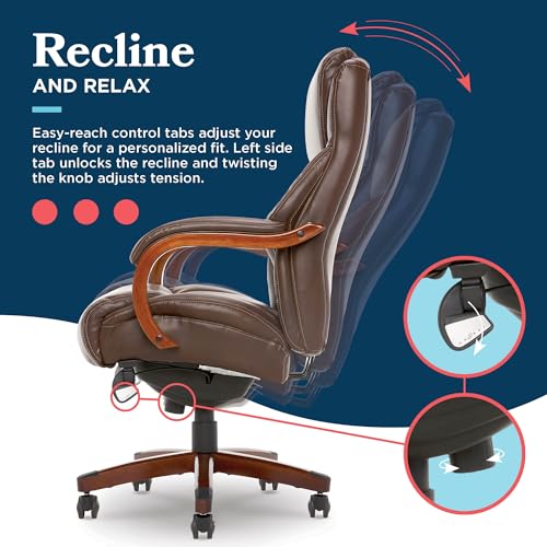 Chestnut Brown Bonded Leather Executive Office Chair D679049