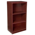 Mahogany Wood 3-Shelf Accent Bookcase with Adjustable Shelves C838