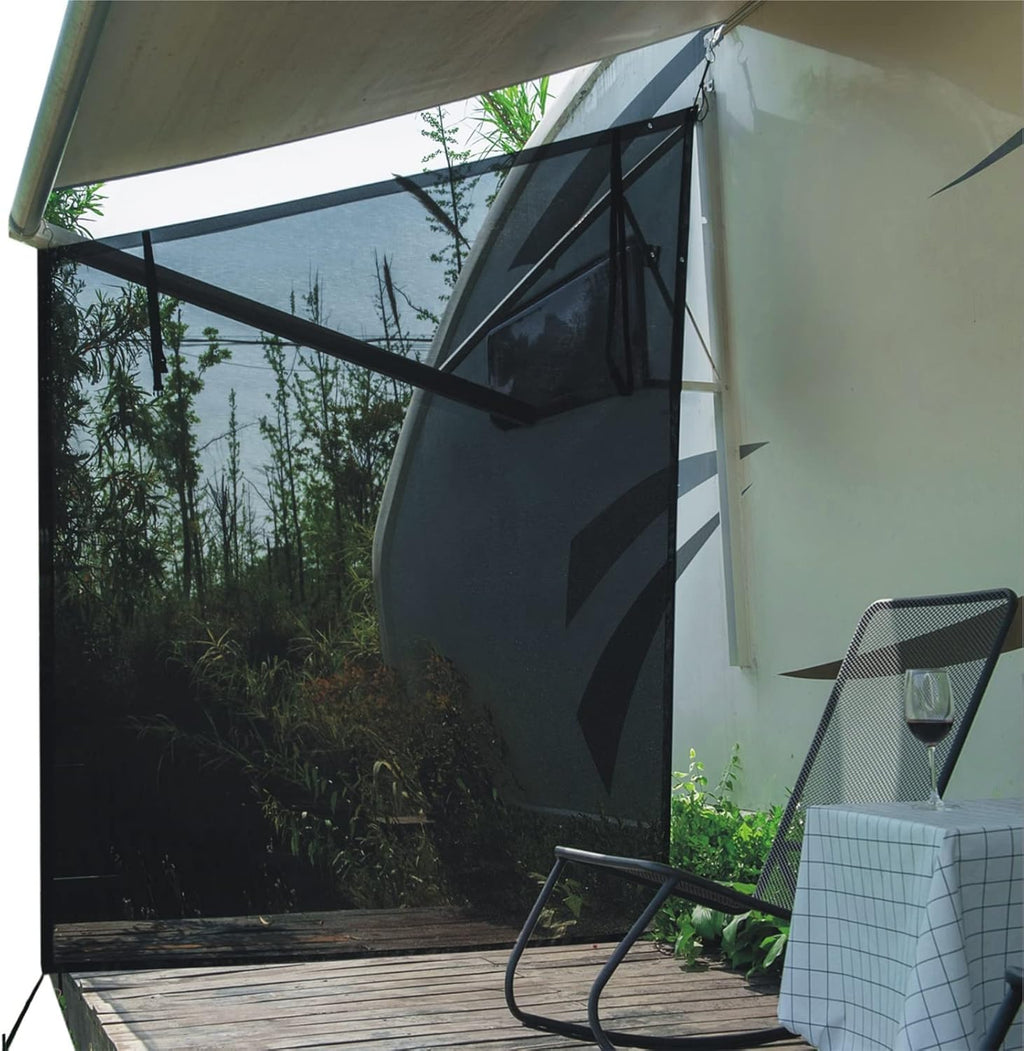 RV Awning Shade Screen with Zipper 8'X13'3'' D7154
