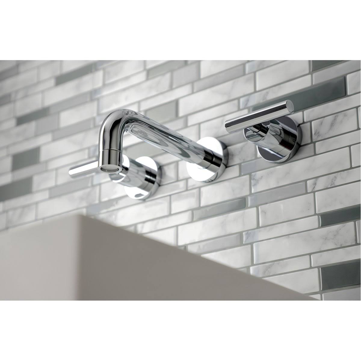 2-Handle Wall Mount Bathroom Faucet, Antique Brass C164657