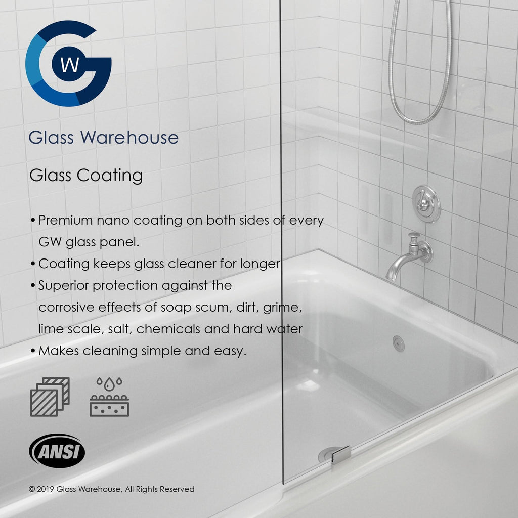 78x22 Frameless Shower Door Oil Rubbed Bronze M22274