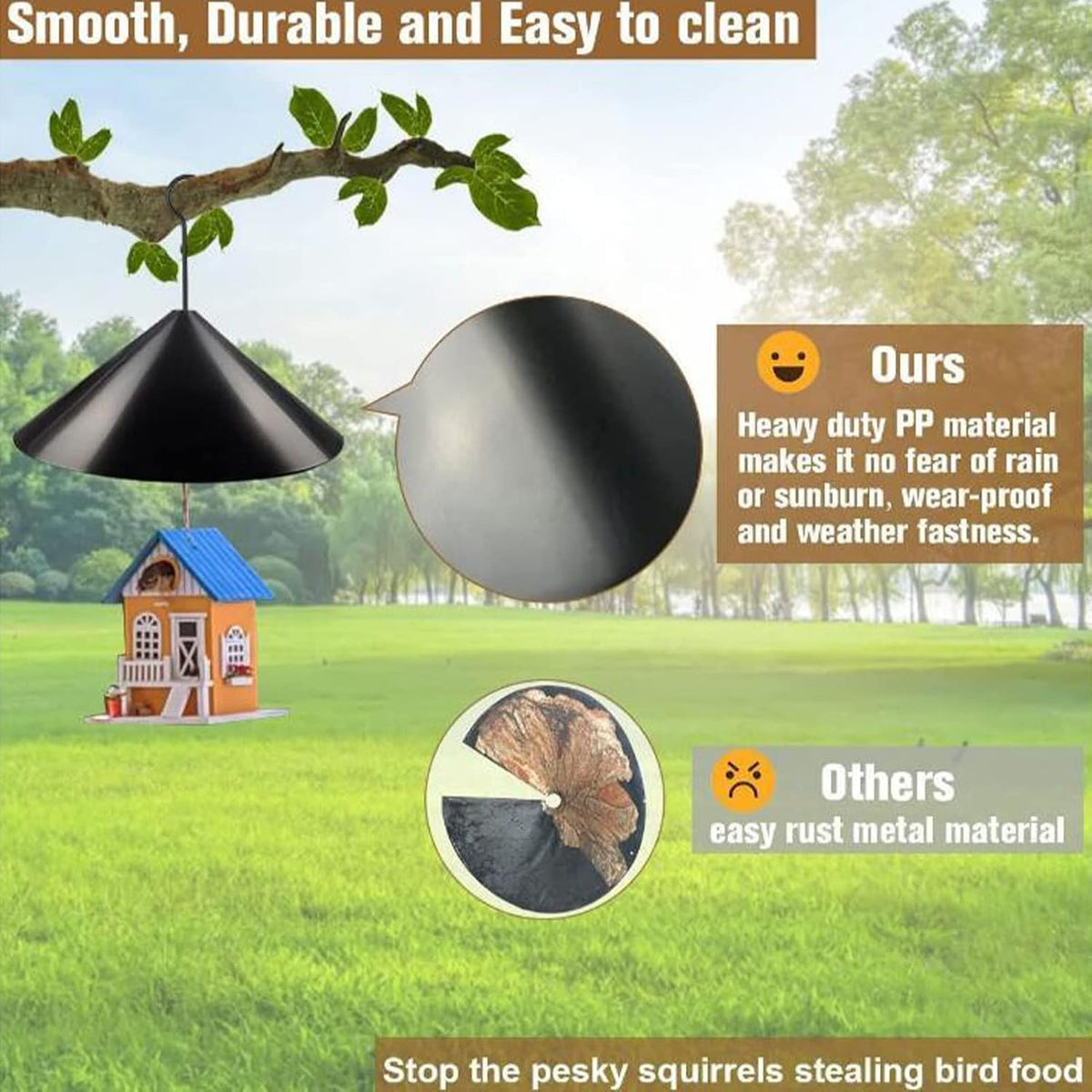 19 Inch Squirrel Proof Baffle for Bird Feeder Pole U234