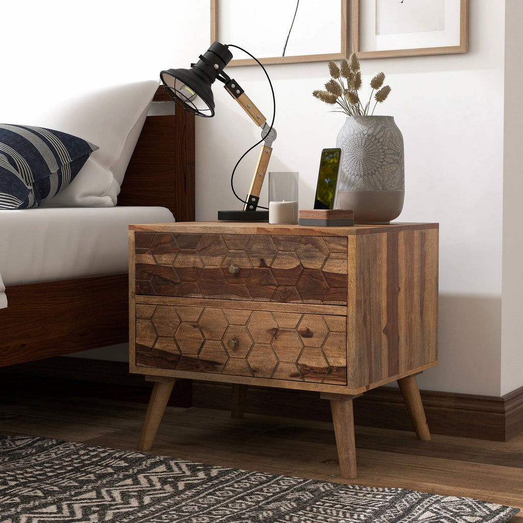 Natural Oak Nightstands Set of 2 Y676