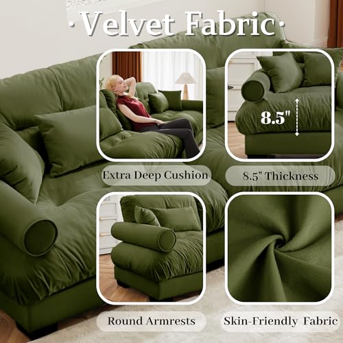 130" Modular Sectional Sofa with Movable Ottoman K266