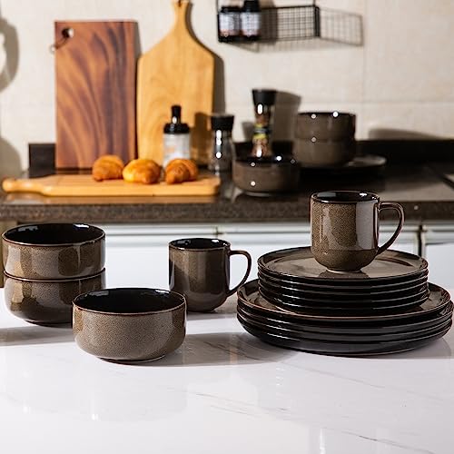 Green 18PCS Ceramic Dinnerware Set T83393
