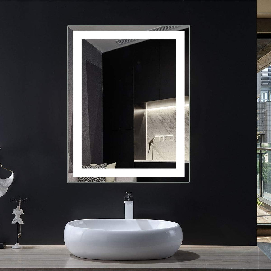 Horizontal Dimmable LED Bathroom Mirror with Anti-Fog and Bluetooth F762