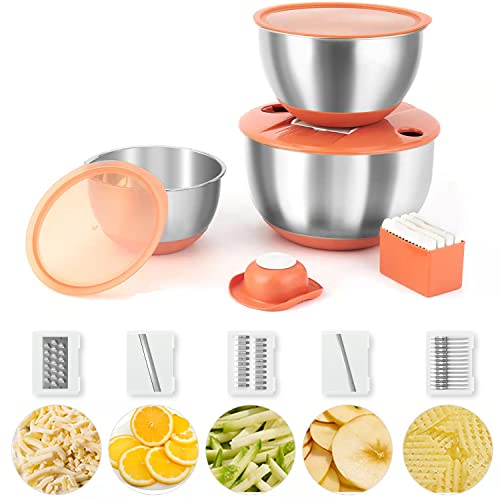 Mixing Bowls Set of 3 Stainless Steel with Airtight Lids C5649