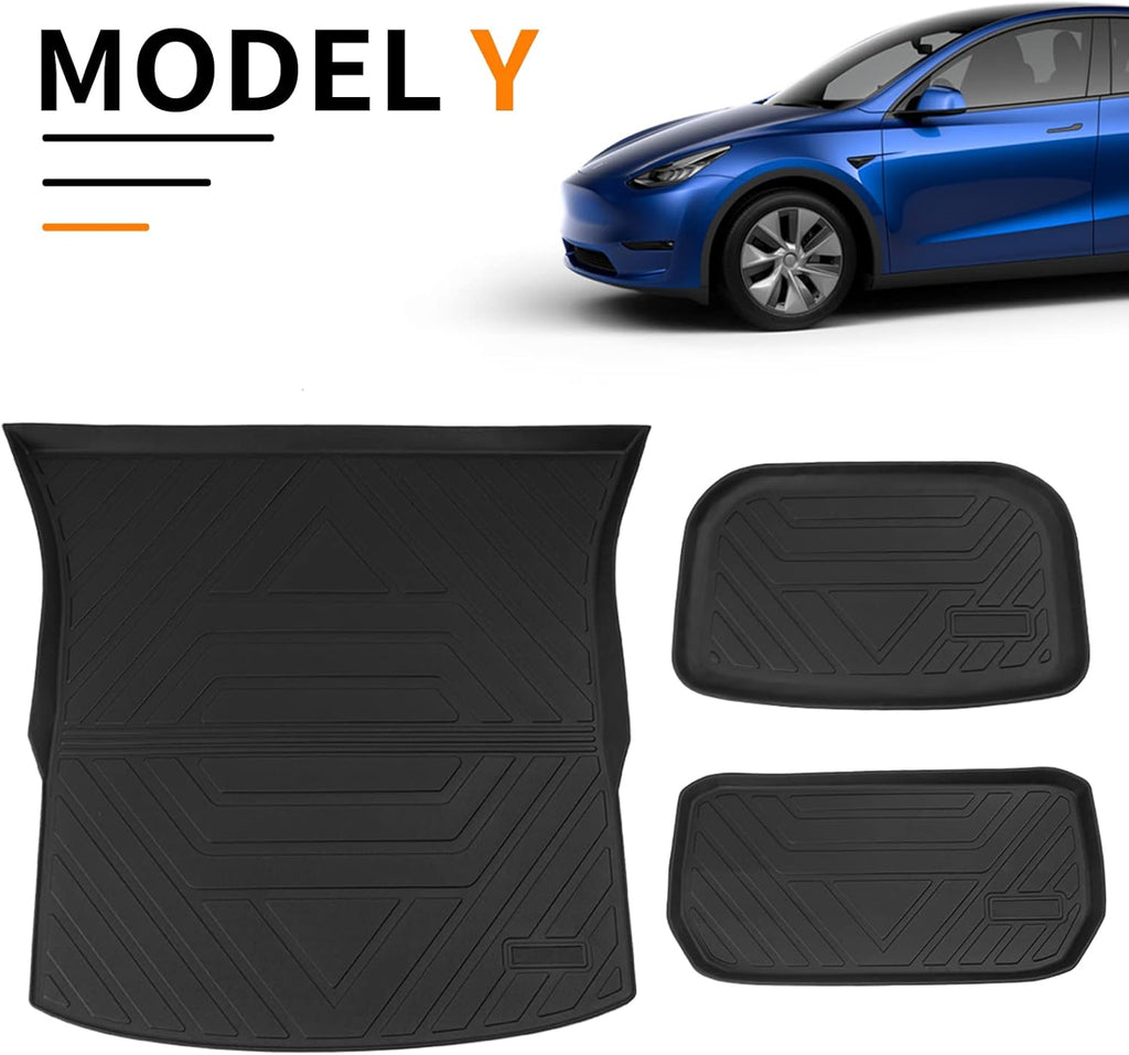 Tesla Model Y All Weather Floor Mats Cargo Liners Set of 9 W4103