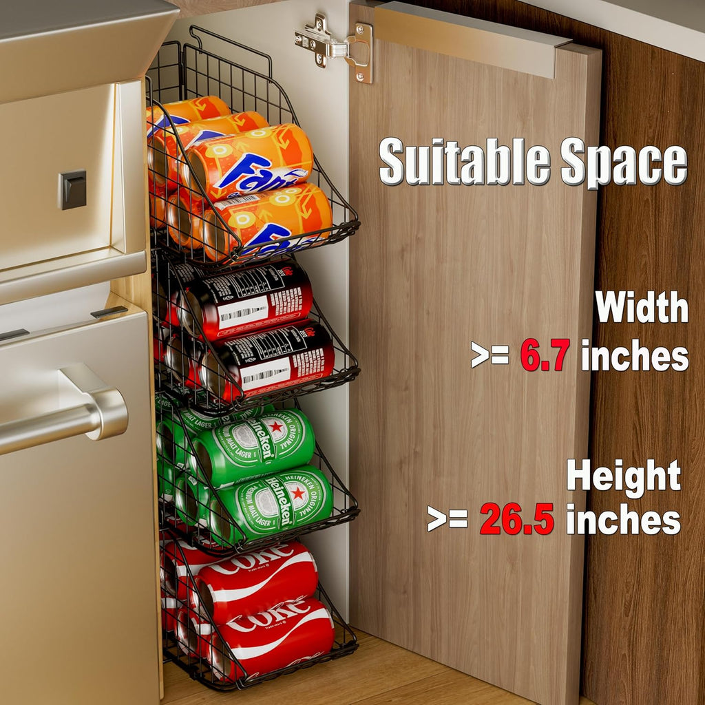 Black 6 pack Stackable Can Storage Organizer X897
