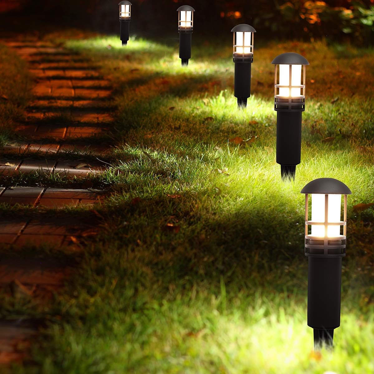 12V 3W 3000K Waterproof Aluminum Landscape Lights 4-Pack N540311