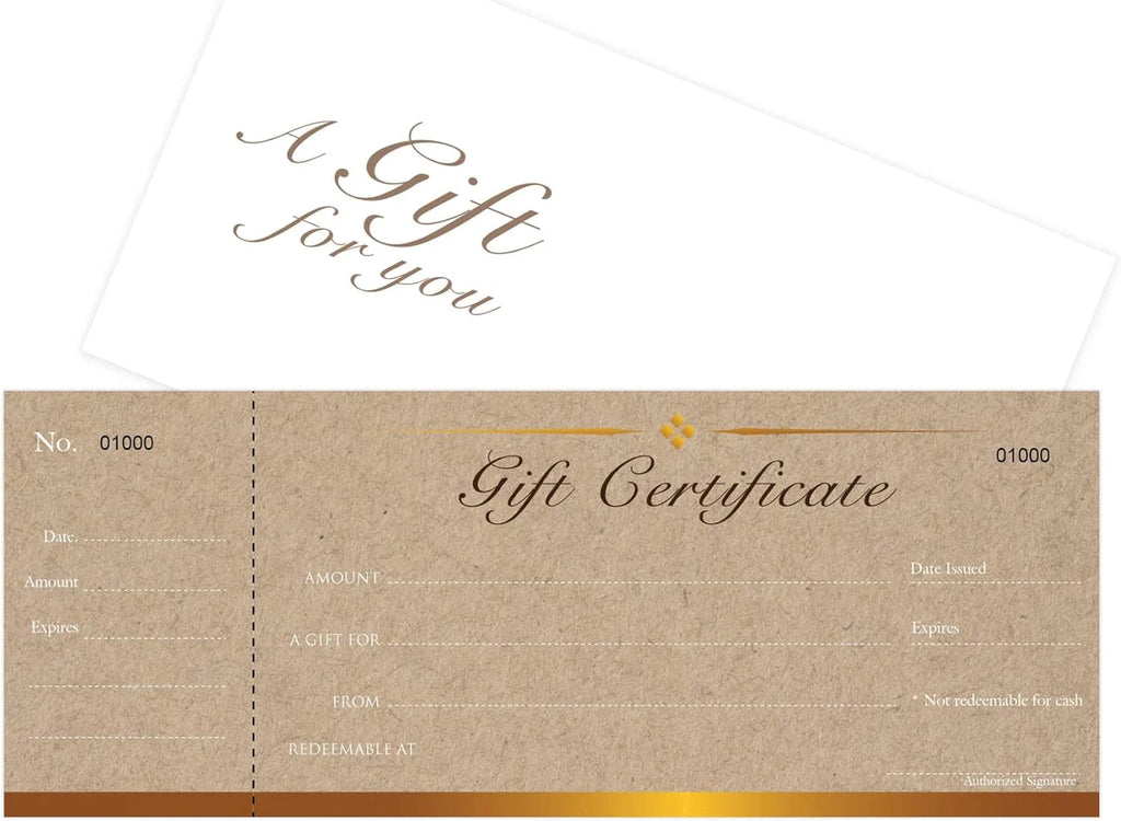 25 Set Gift Certificates Cards With Envelopes P808