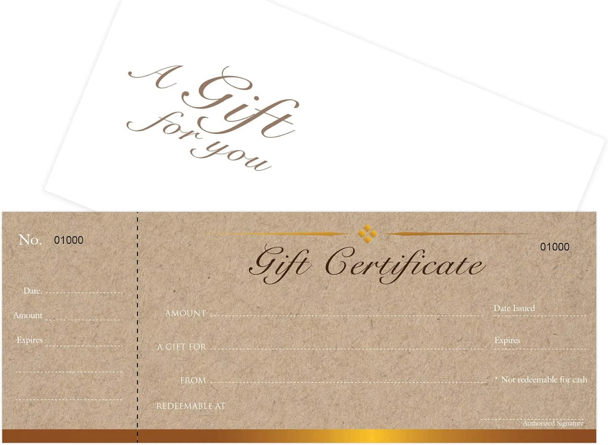 25 Set Gift Certificates Cards With Envelopes P808