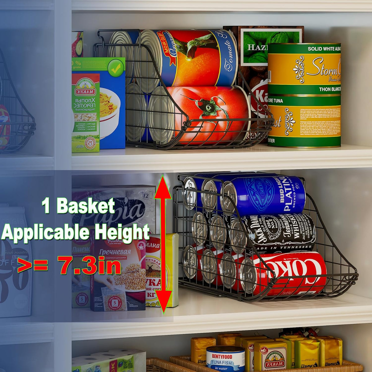 Black 6 pack Stackable Can Storage Organizer X897
