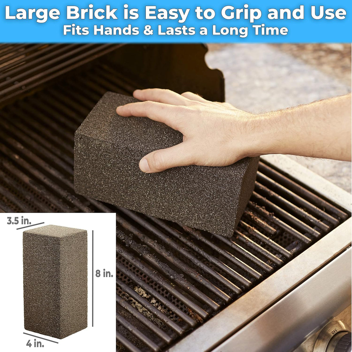 Non Toxic Reusable Non Scratch Pumice Stone Grill Cleaning Brick 4 Pack F891390