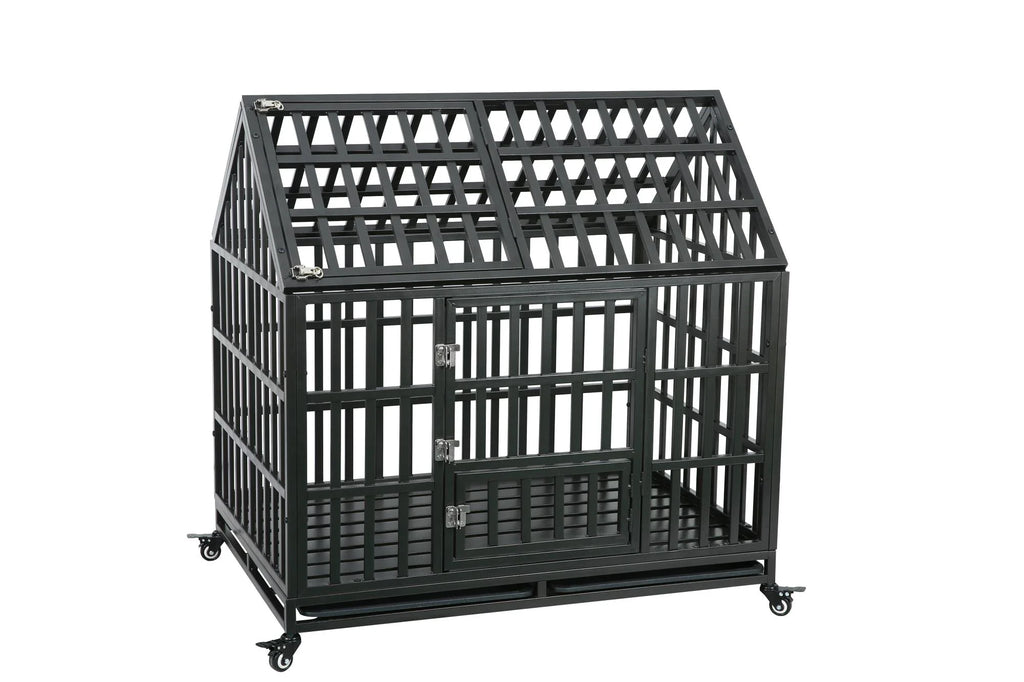 Heavy Duty Dog Cage Crate with Roof N91512