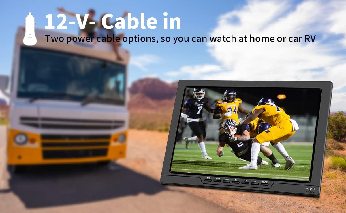 13.3 Inch Portable TV with ATSC Digital TV, Rechargeable Battery, HDMI Input A759764