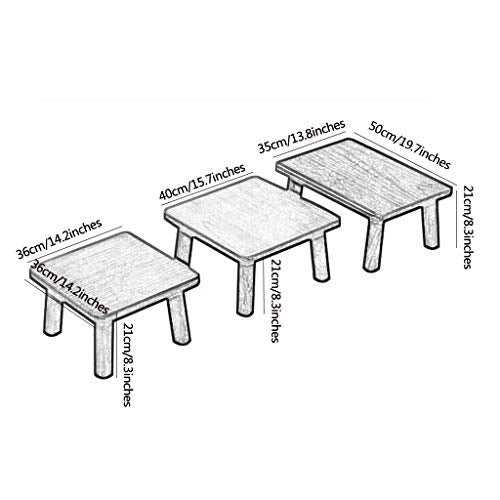 Brown Solid Wood Low Table 35x50x21cm U3032
