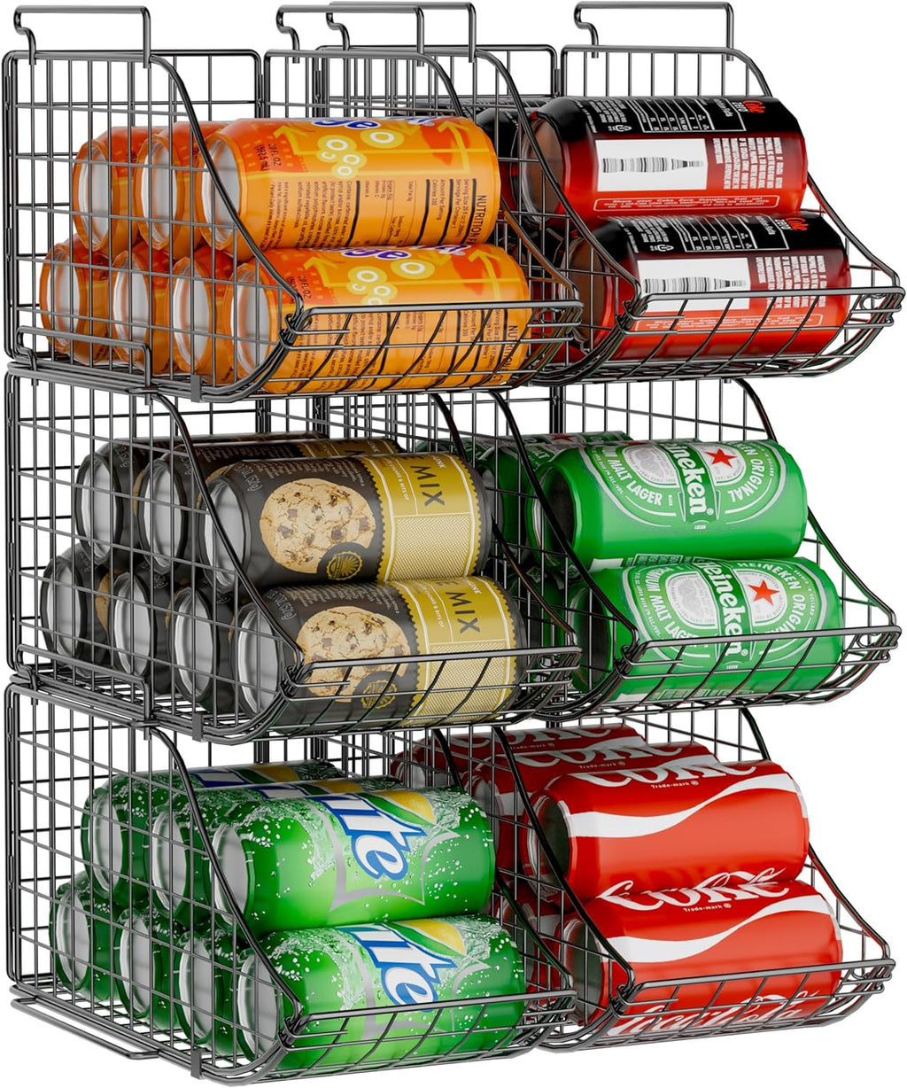 Black 6 pack Stackable Can Storage Organizer X897