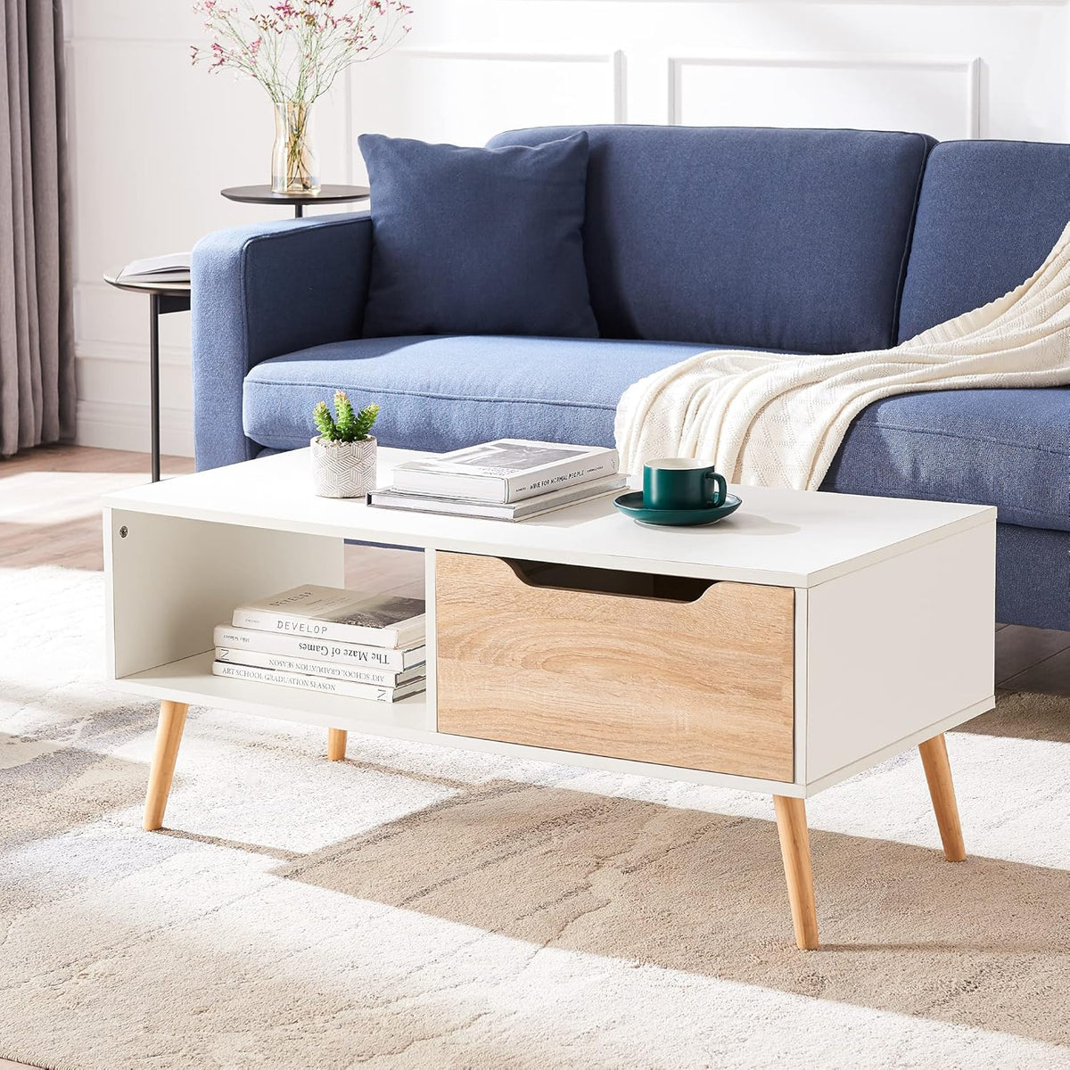 Wooden 2 Tier Coffee Table with 1 Drawer B2945