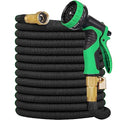 50 ft Expandable Garden Hose with 10-Function Spray Nozzle, 3/4" Solid Brass Fittings N51660