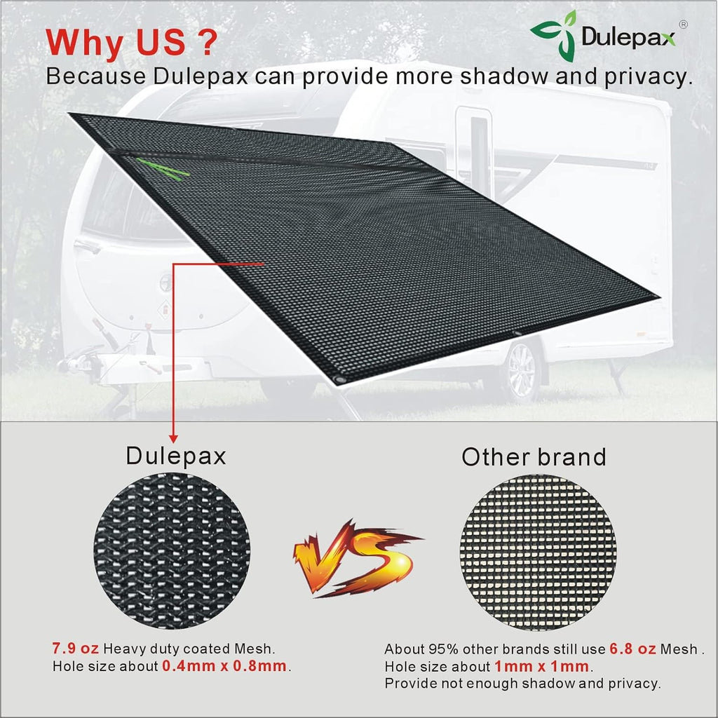 RV Awning Shade Screen with Zipper 8'X13'3'' D7154
