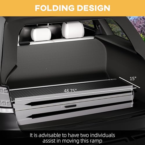 8FT Foldable Aluminum Wheelchair Ramp with Non-Slip Surface V655