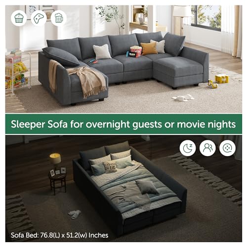 Grey Modular Sectional Sofa with Storage W259833