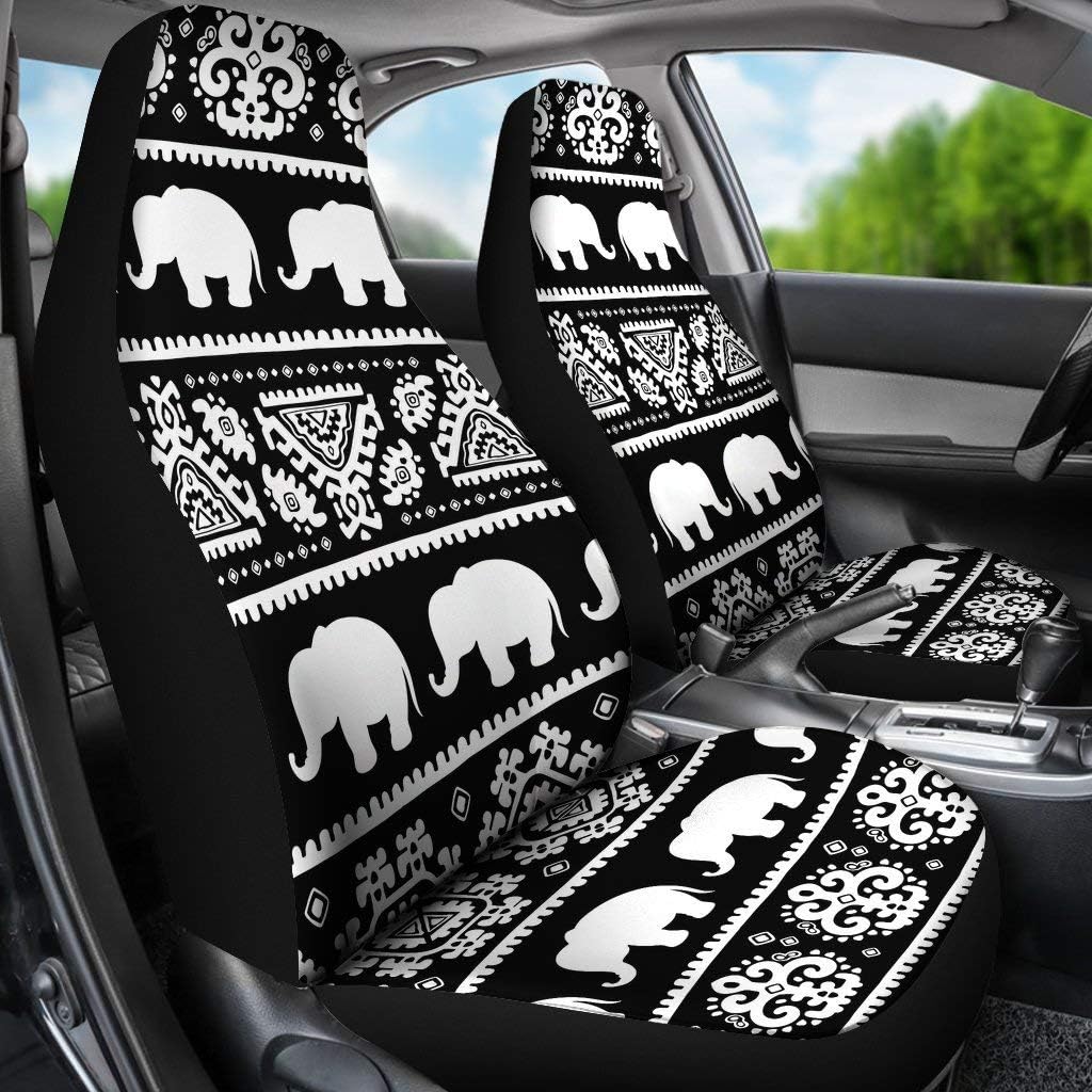 Blue Neon Sea Turtle Print Car Seat Covers Set of 2 N9948