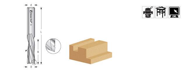 CNC Spiral Roughing 3-Flute Down-Cut Solid Carbide Router Bit, 1/2-Inch Shank N561