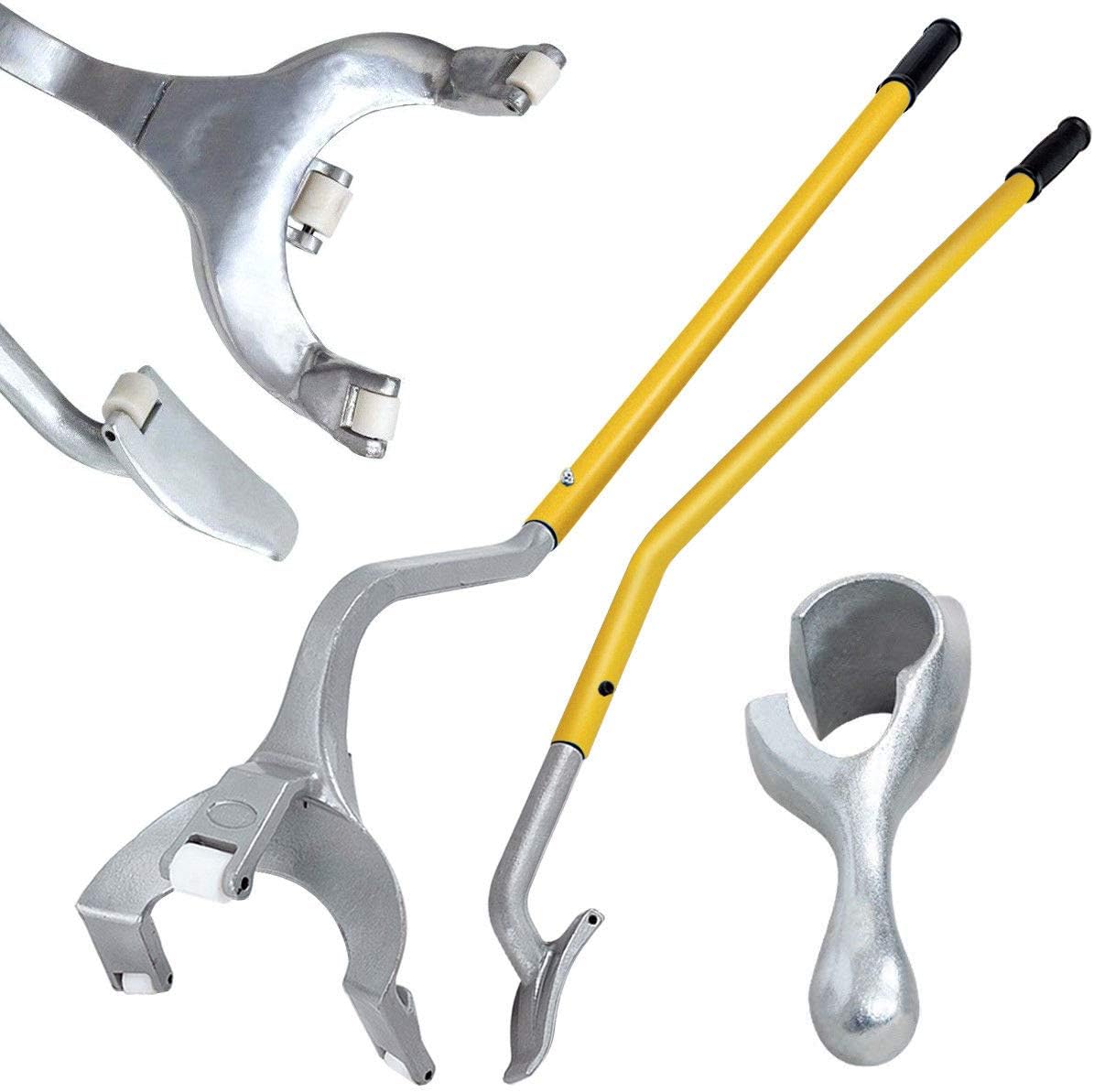 Steel Tire Mount Demount Tool Kit with Bead Breaker (Yellow) L562