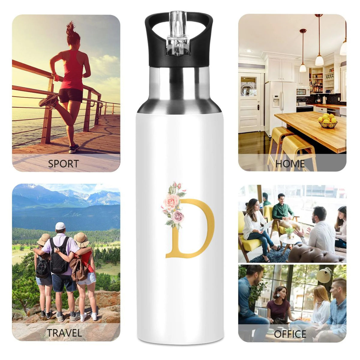 Stainless Steel Insulated Water Bottle with Straw Lid X2545