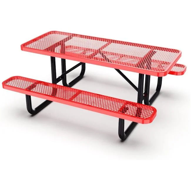 6ft Red Thermoplastic Coated Picnic Table N797