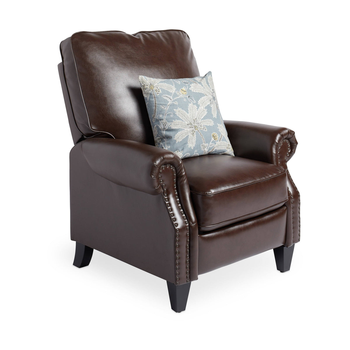 Brown Leather Pushback Recliner E464