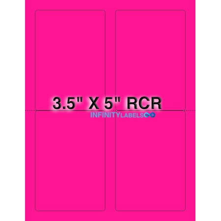 Fluorescent Pink Paper 300 sheets 3.5 x 5 Laser Sheets 4 Labels per Sheet F9181