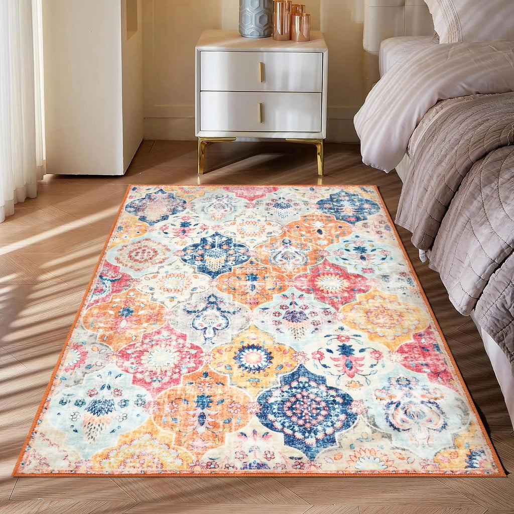 3'x5' Machine Washable Oriental Distressed Area Rug P46230