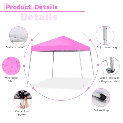 10X10 FT Pop Up Canopy Tent with Carrying Bag Y89945