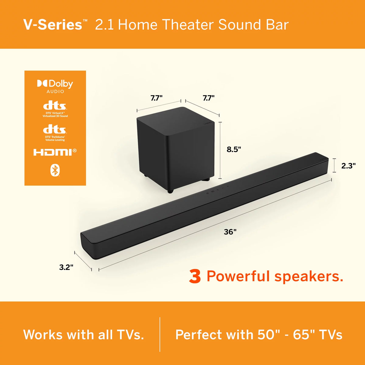 2.1 Home Theater Sound Bar with Bluetooth K722