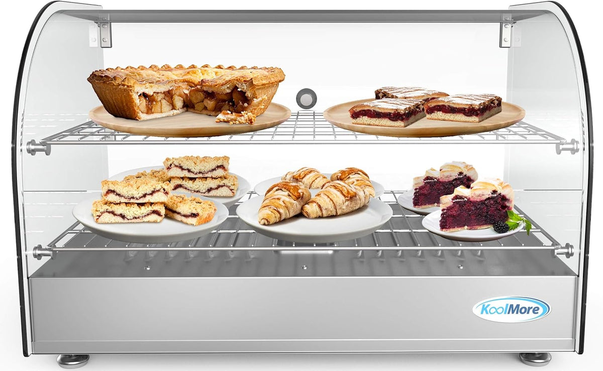 22" Commercial 2 Shelf Countertop Food Warmer Display Case, Silver U477980