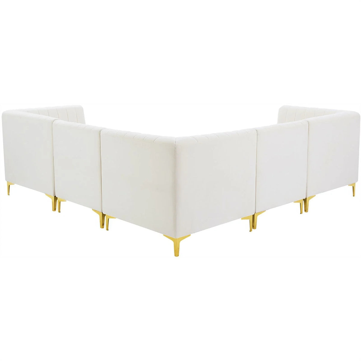 Cream Velvet Modular Sectional V260382