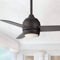 36x22 Outdoor Ceiling Fan with Light LED Dimmable Remote Oil Rubbed Bronze Gray Wood Damp Rated P272722