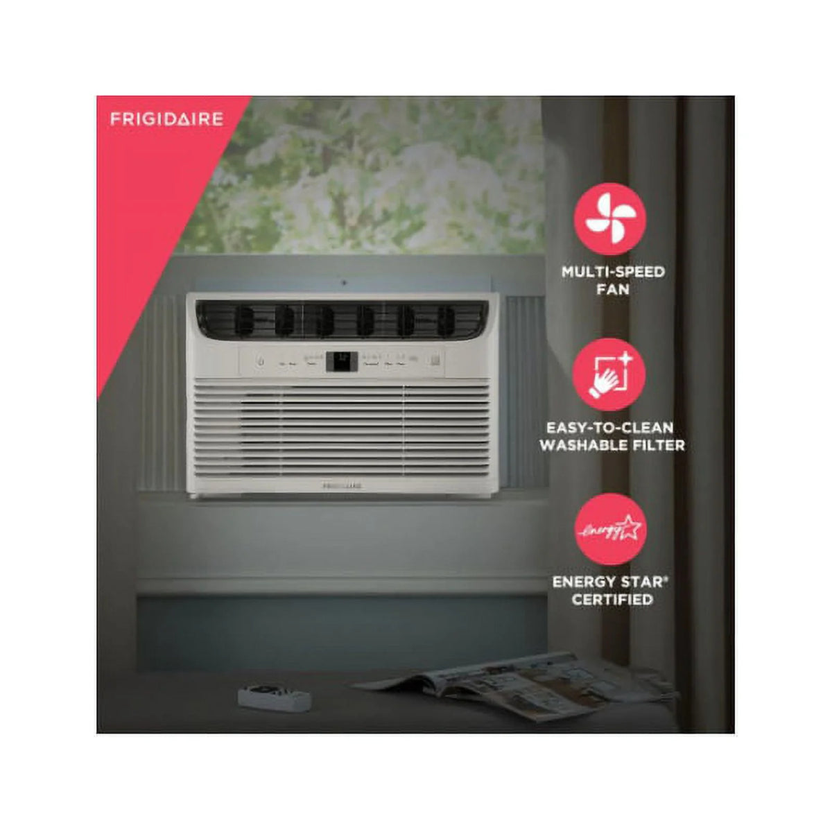 8,000 BTU 115-Volt Window Air Conditioner with Remote WIFI White O998