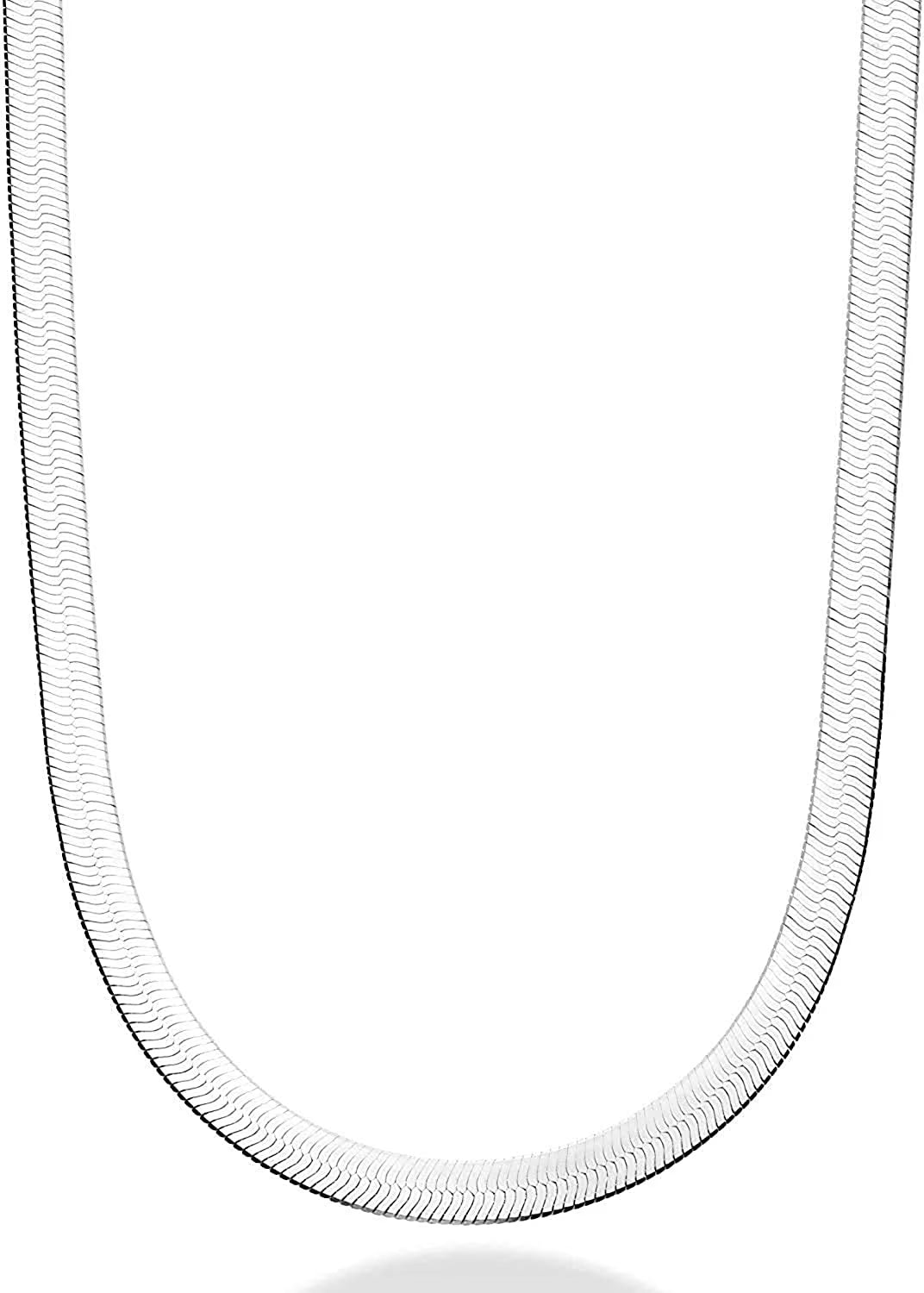 925 Sterling Silver Herringbone Chain Necklace 7mm & 8.5mm E6701