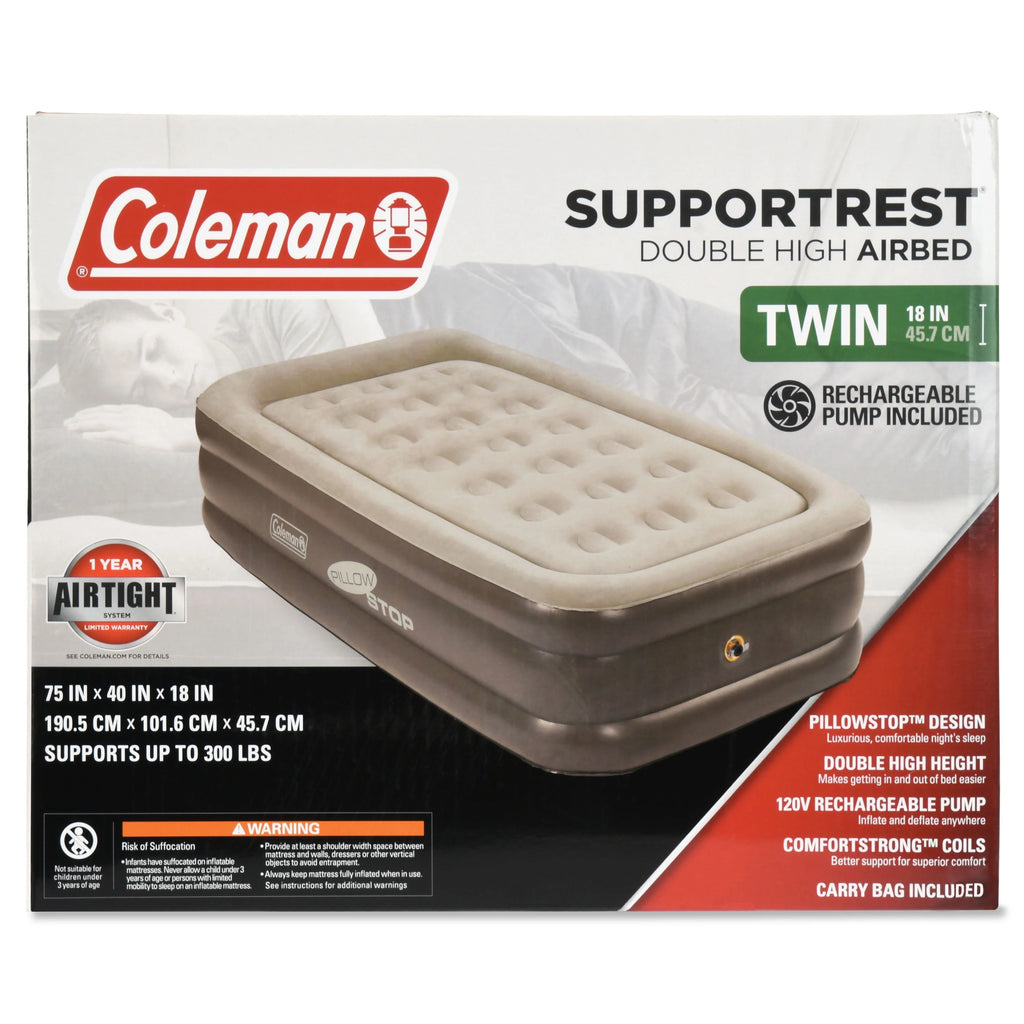 Double-High Airbed with Rechargeable Pump, Twin H300